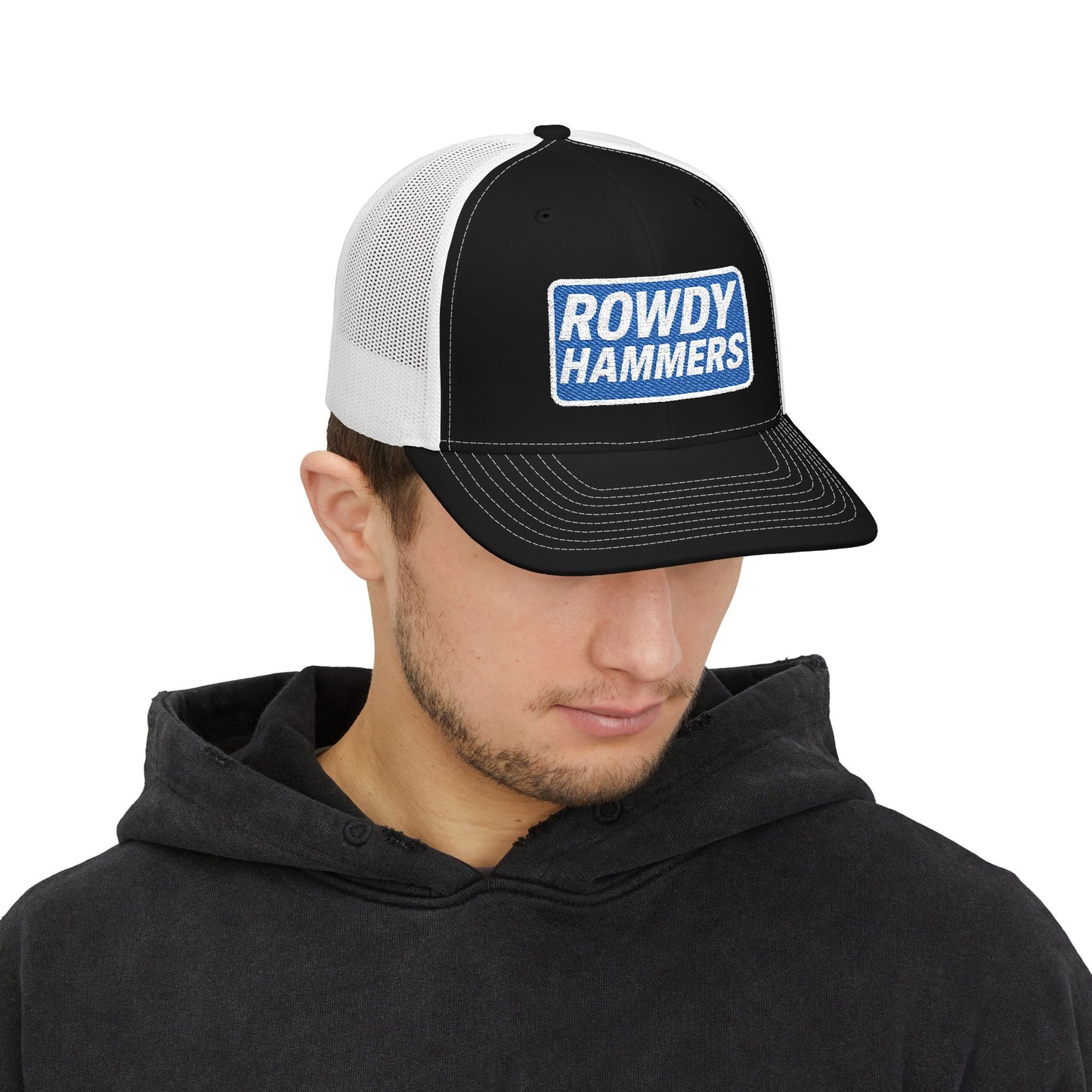 Rowdy Hammers Rectangle Logo Embroidered Trucker Cap